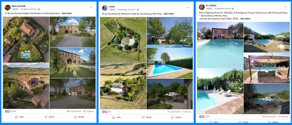 Facebook scammers push fake auctions for Italian villas